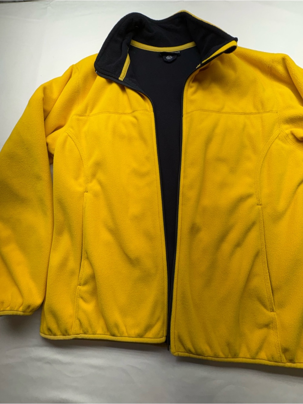 Lands' End Yellow Fleece Jacket with Black Lining